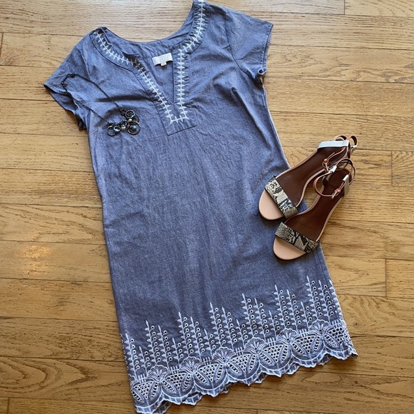 Mud Pie Dress Isle Chambray Shift - Picture 2 of 9